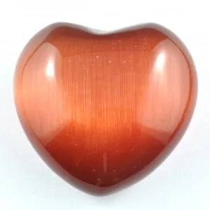 Dark Red Cat Eye Heart Carving [Small]
